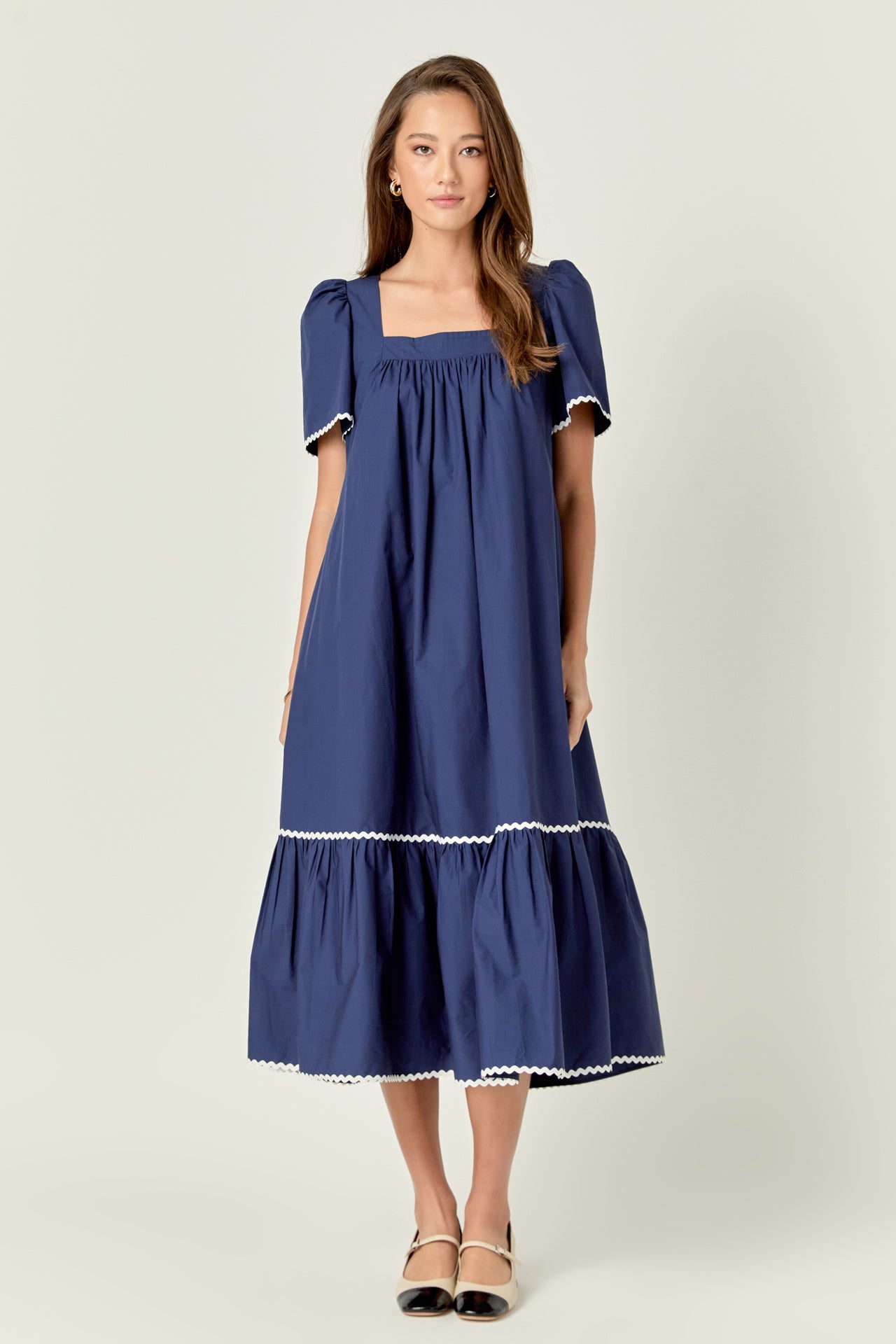 blue ric rac dress Boardwalk Chic Ric-Rac Midi Dress in Royal Blue L / royal-blue