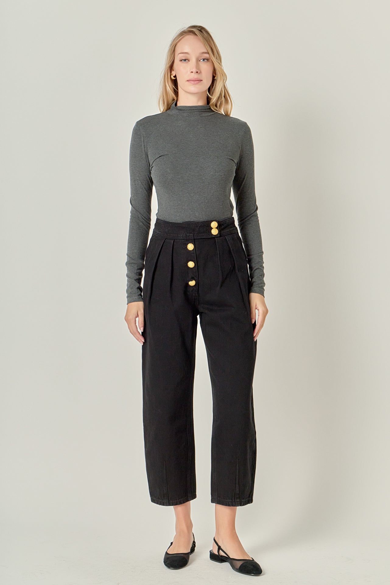 Premium Denim Cropped Trousers – English Factory