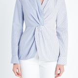 Striped Combo Twist Front Shirt