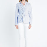 Striped Combo Twist Front Shirt