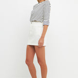 Striped Breton Tee with Fold Over Combo Cuff