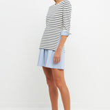 Striped Knit and Oxford Combo Dress