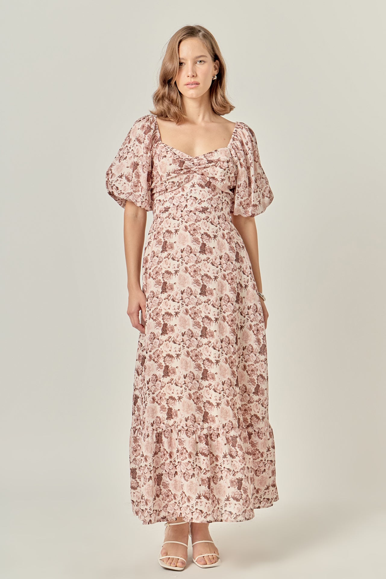 Linen Floral Maxi Dress – English Factory