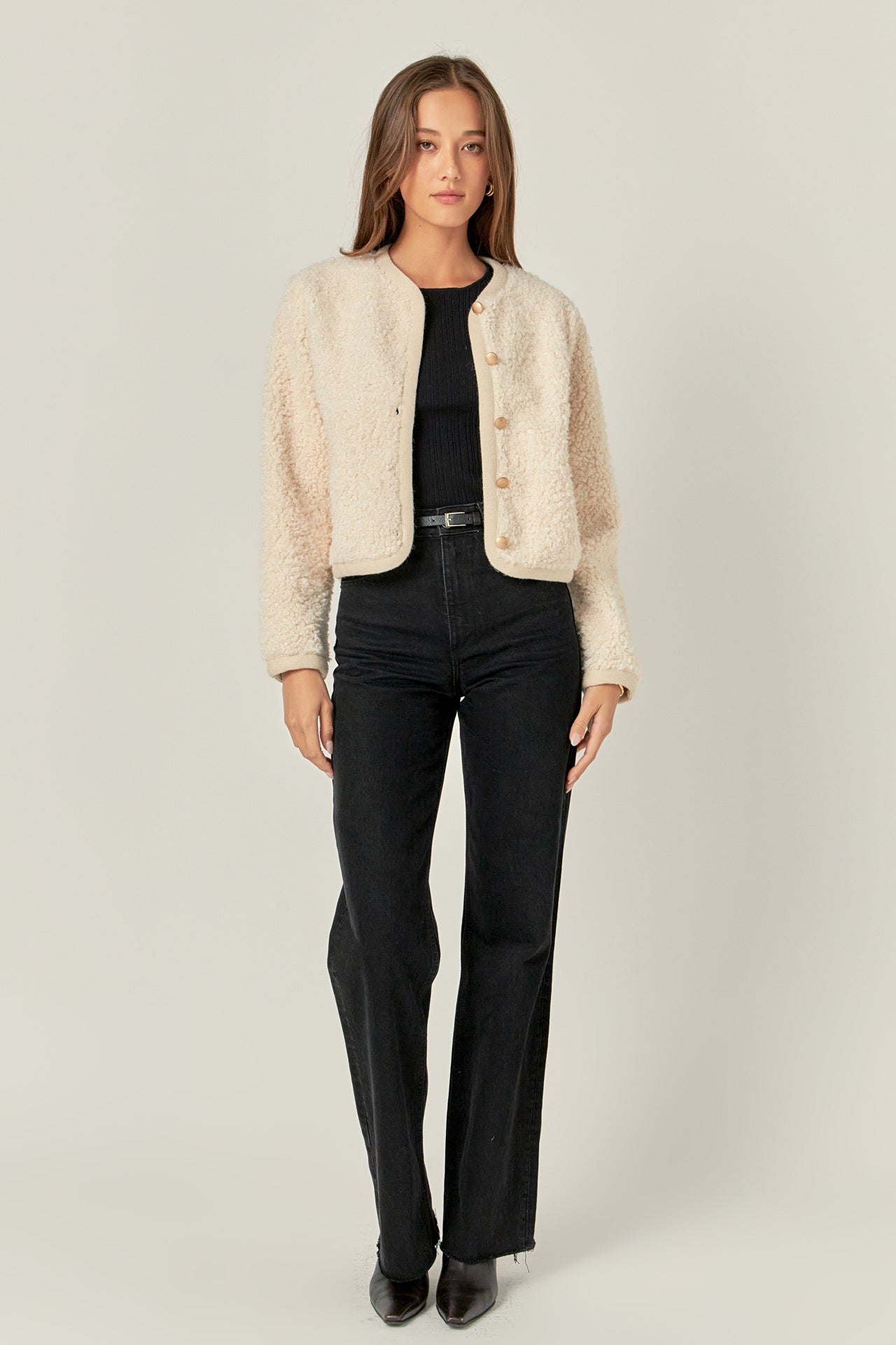 Long Sleeve Boucle Cardigan Jacket – English Factory