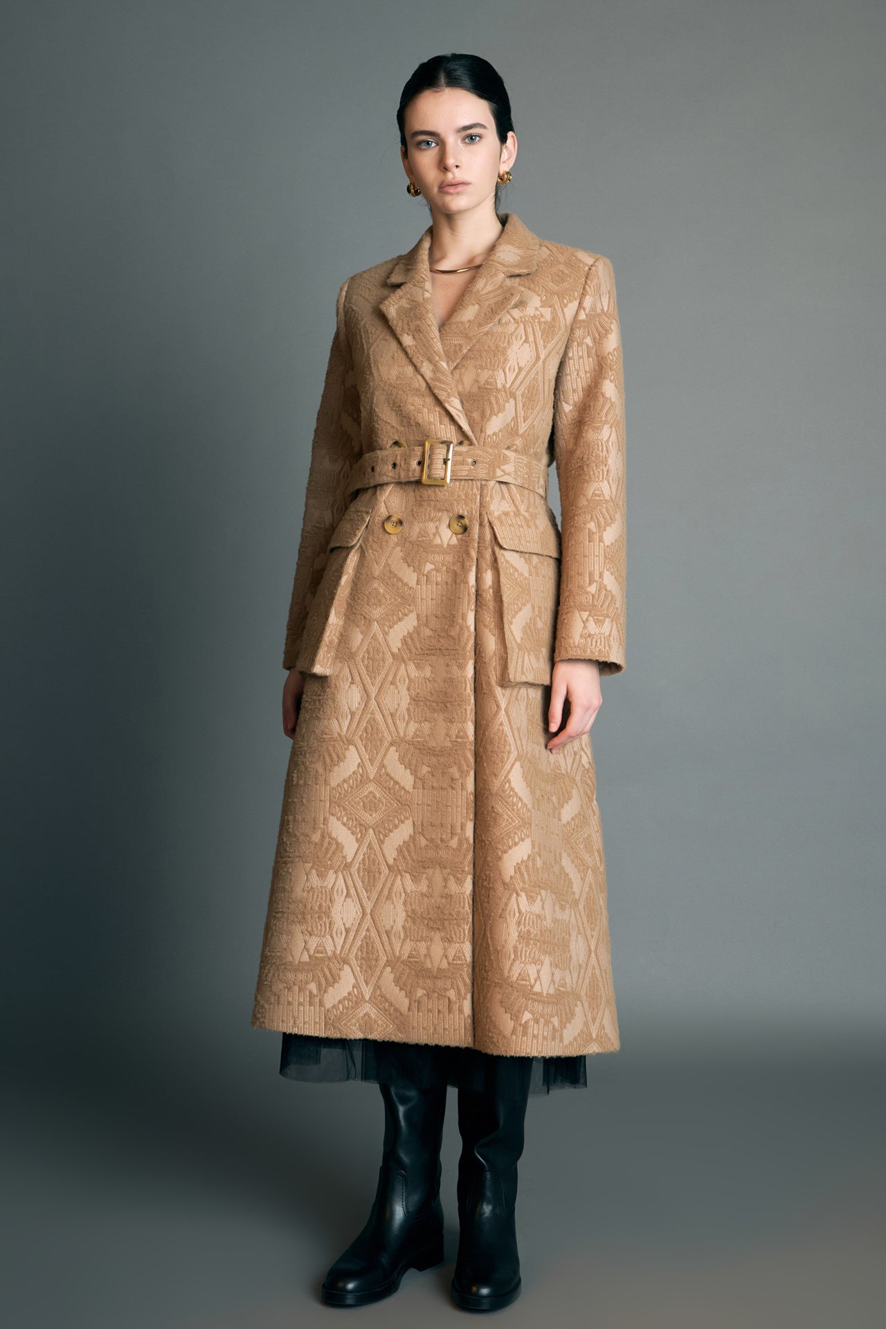 Premium Brocade Swing Coat – English Factory