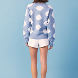 Shell Motif Sweater with Pearl Trim