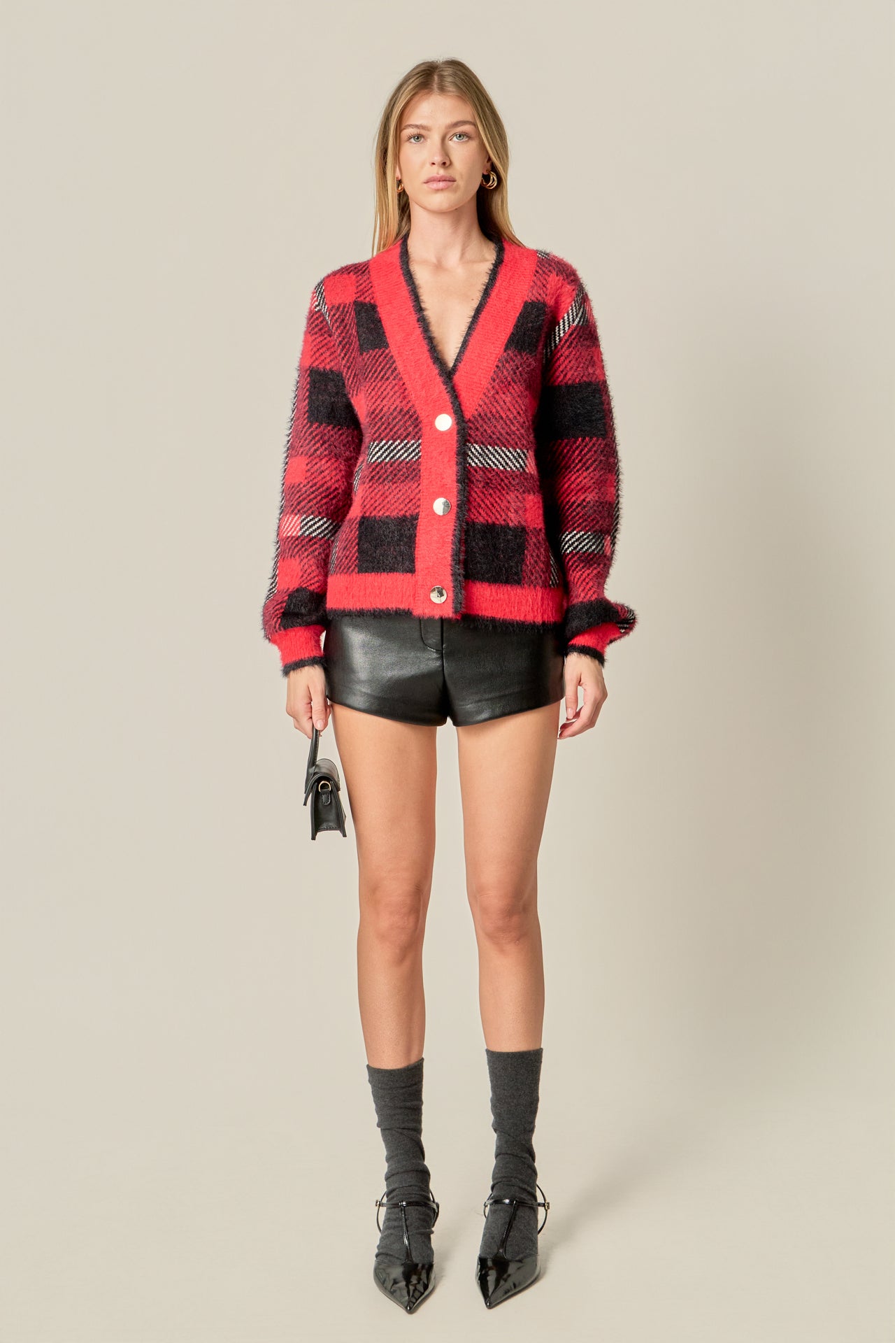 トップス mideal andequal plaid pattern cardigan mideal plaid pattern cardigan BLUE