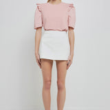 Mini Ruffle Puff Sleeve T-Shirt