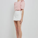 Mini Ruffle Puff Sleeve T-Shirt