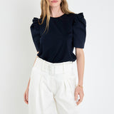 Mini Ruffle Puff Sleeve T-Shirt