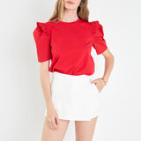 Mini Ruffle Puff Sleeve T-Shirt