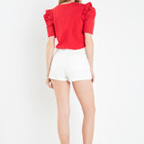 Mini Ruffle Puff Sleeve T-Shirt
