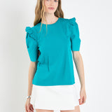 Mini Ruffle Puff Sleeve T-Shirt