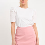 Mini Ruffle Puff Sleeve T-Shirt