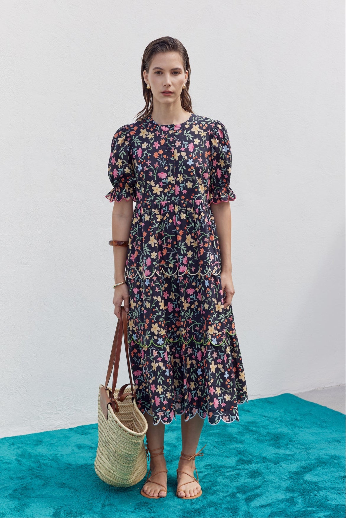 floral midi a line dress Melody Floral Midi Dress