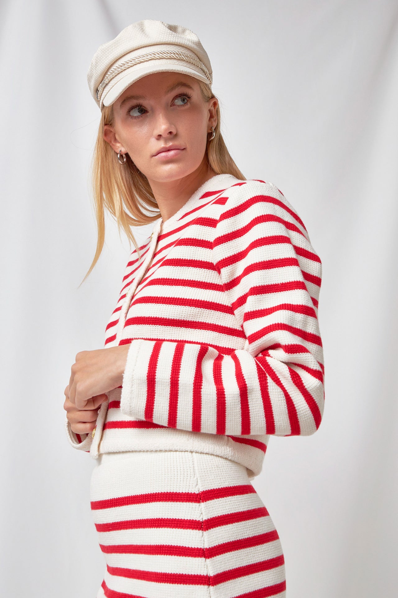 Knit Striped Sweater Cardigan