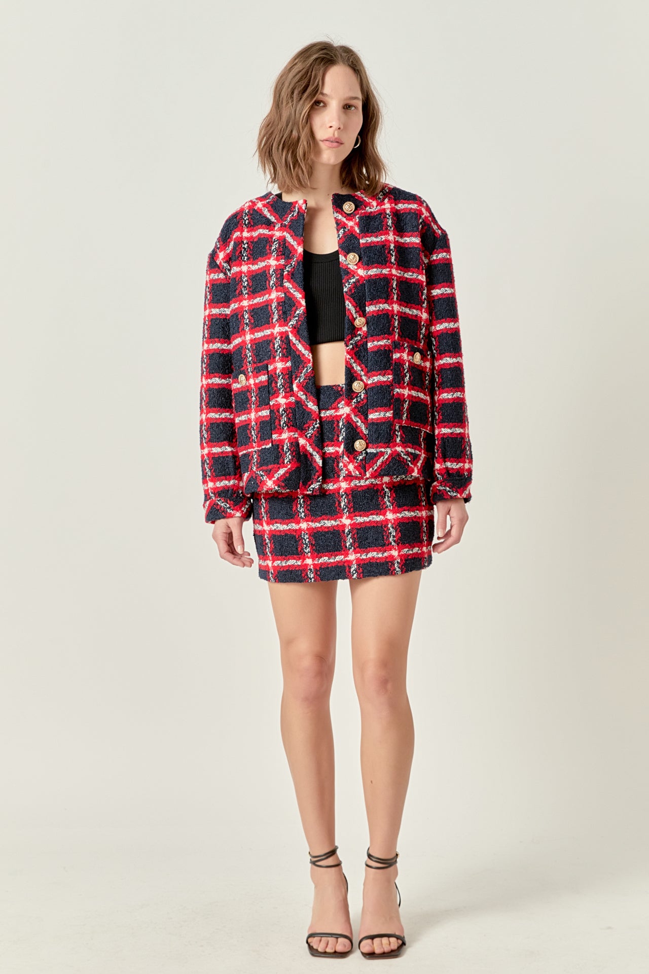 Plaid Boucle Jacket – English Factory