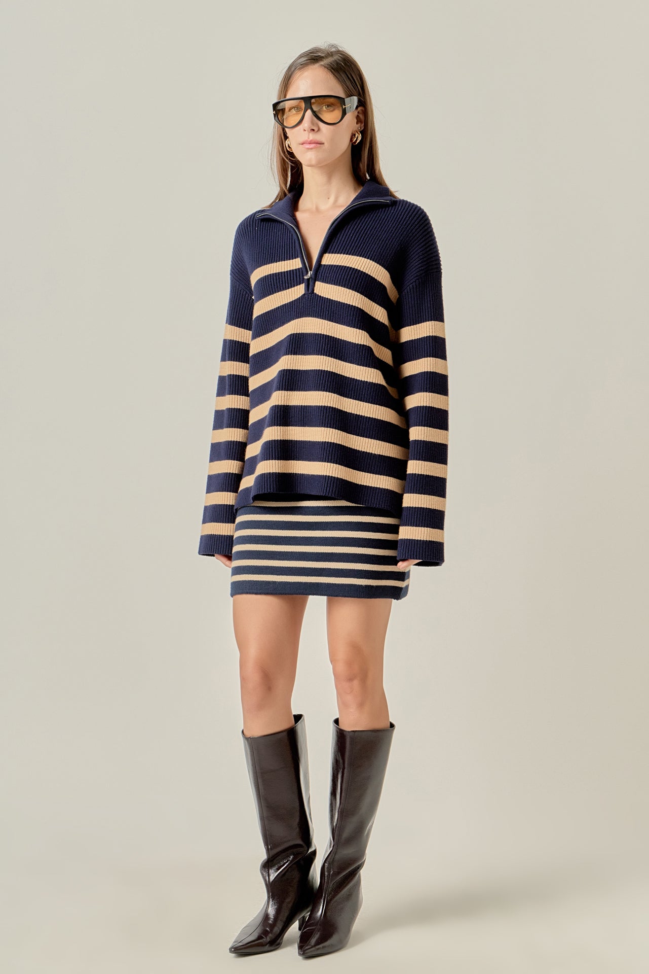 Knit Striped Mini Skirt – English Factory