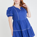 Piping Detailed Mini Dress