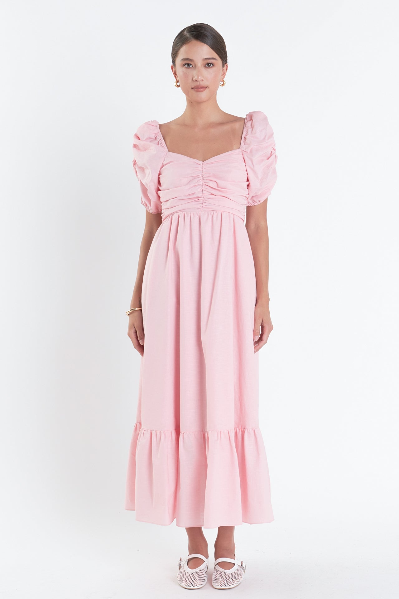 English Factory - Linen Maxi Dress PINK / XS English Factory - Linen Maxi Dress PINK / XS