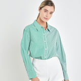 Colorblock Stripe Cotton Shirt