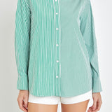 Colorblock Stripe Cotton Shirt