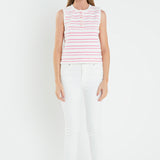 Fringed Striped Sleevless Top