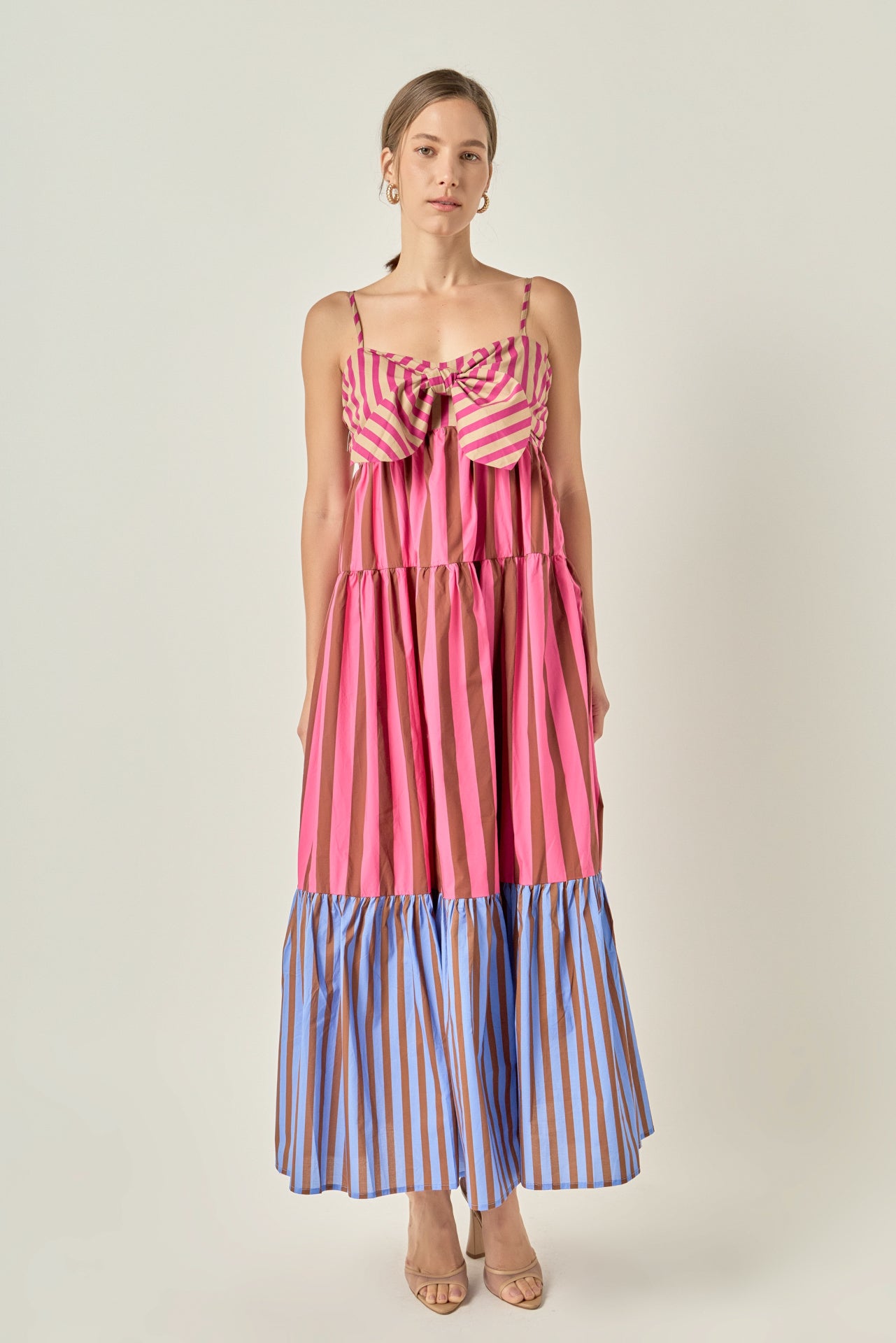 striped tiered maxi dress Mixed – English Factory At Lowest Sale Price 56) Stretchy back waistband Boss Men's Jasper Pique Size:LP