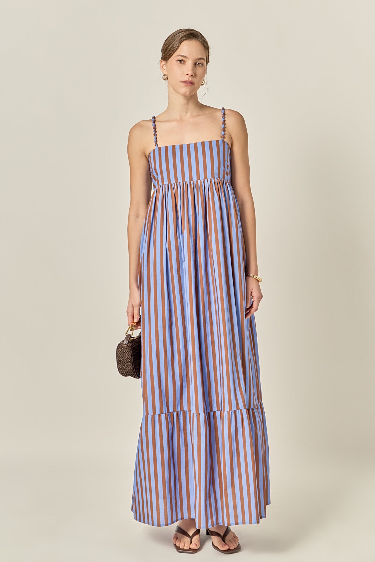 English Factory Big Stripe Maxi Dress | Blue/Stripe | Size S