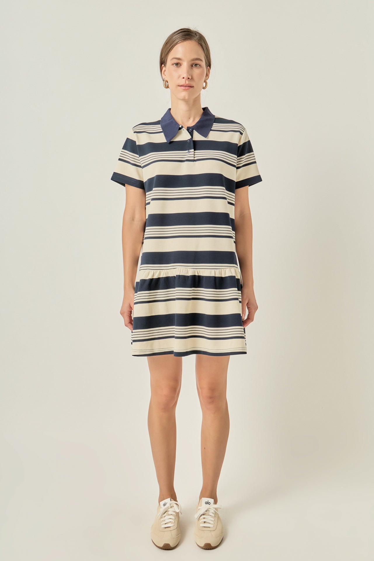 blue striped polo dress Mini NAVY/CREAM / XS Sleeveless White and Blue Effortless to style from antla_in_funnel_2004 Color:Plain/Lining