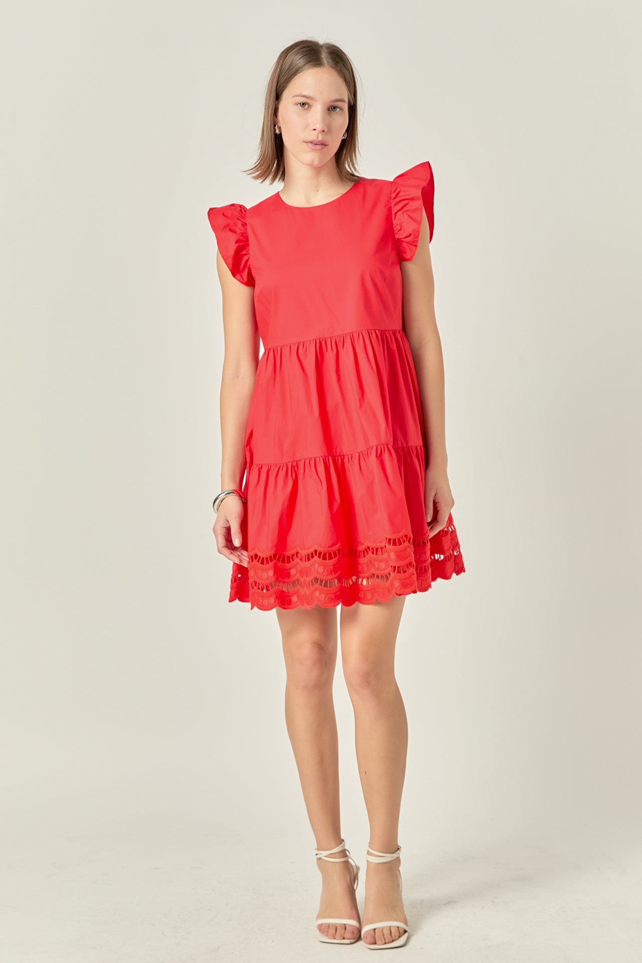 rubberized embroidery short dress ZARA RUBBERIZED EMBROIDERY POPLIN DRESS, Short dress