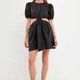 Pleats with Cut-out Detail Mini Dress