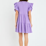 Knit Ruffled Mini Dress
