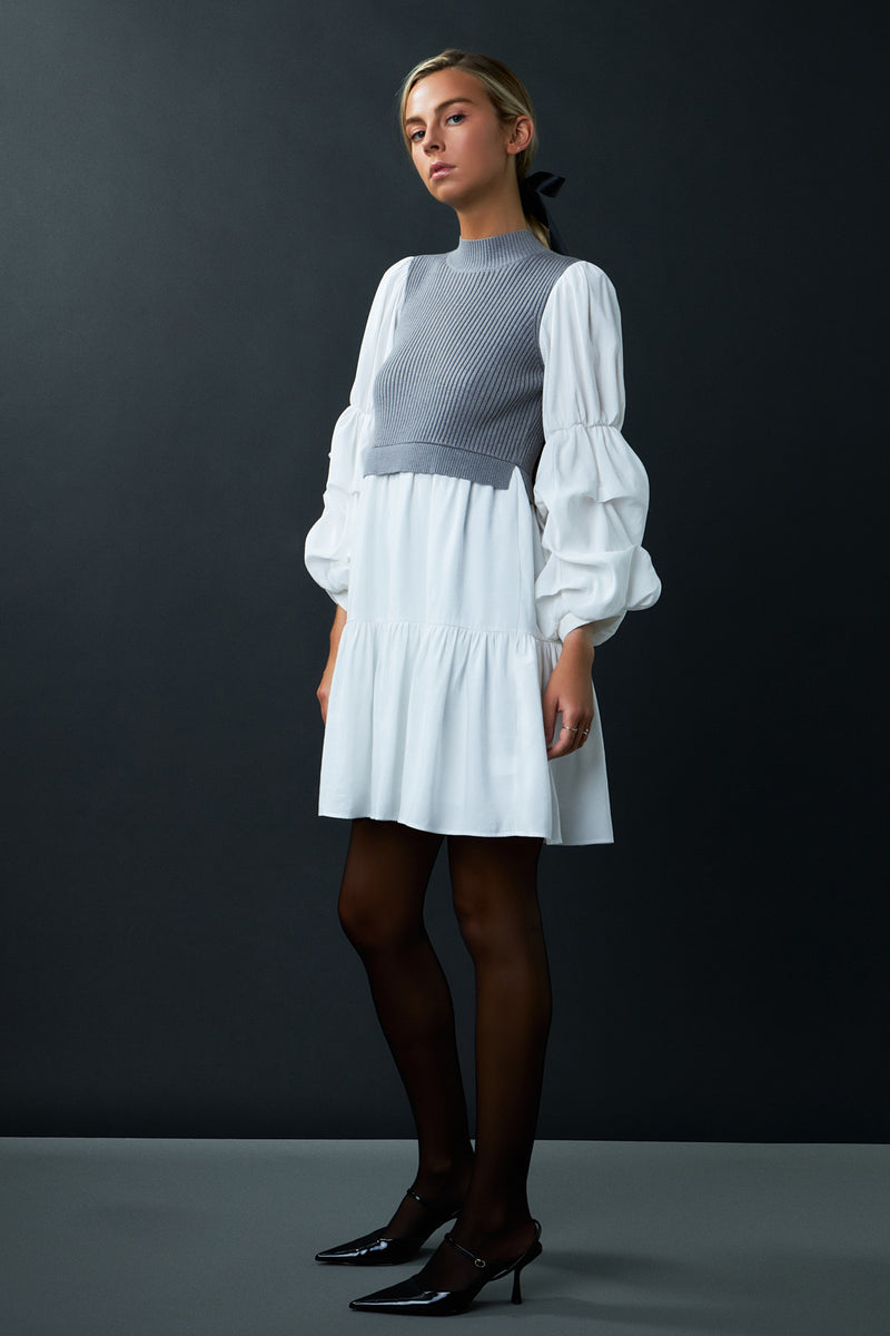 MIXED BATCH FRONT ZIP MINI DRESS