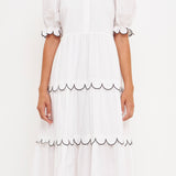 Scalloped Edge Midi Dress