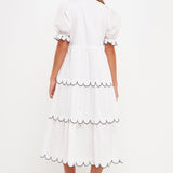 Scalloped Edge Midi Dress