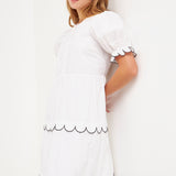 Scalloped Edge Midi Dress