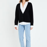 Mixed Media Knit Cardigan
