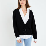 Mixed Media Knit Cardigan