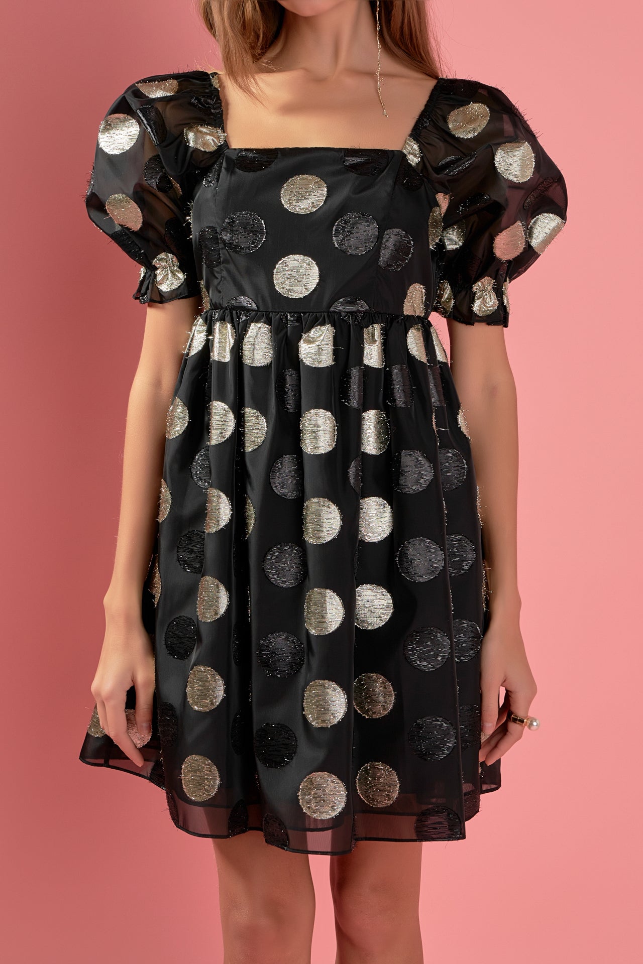 Dotted Organza Mini Dress