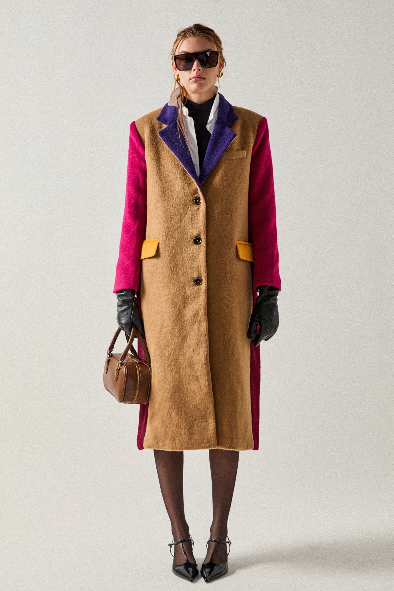 ジャケット・アウター ameri CARDBOARD FLARE DRESS COAT TRUCK JACKET LIKE FLARE DRESS