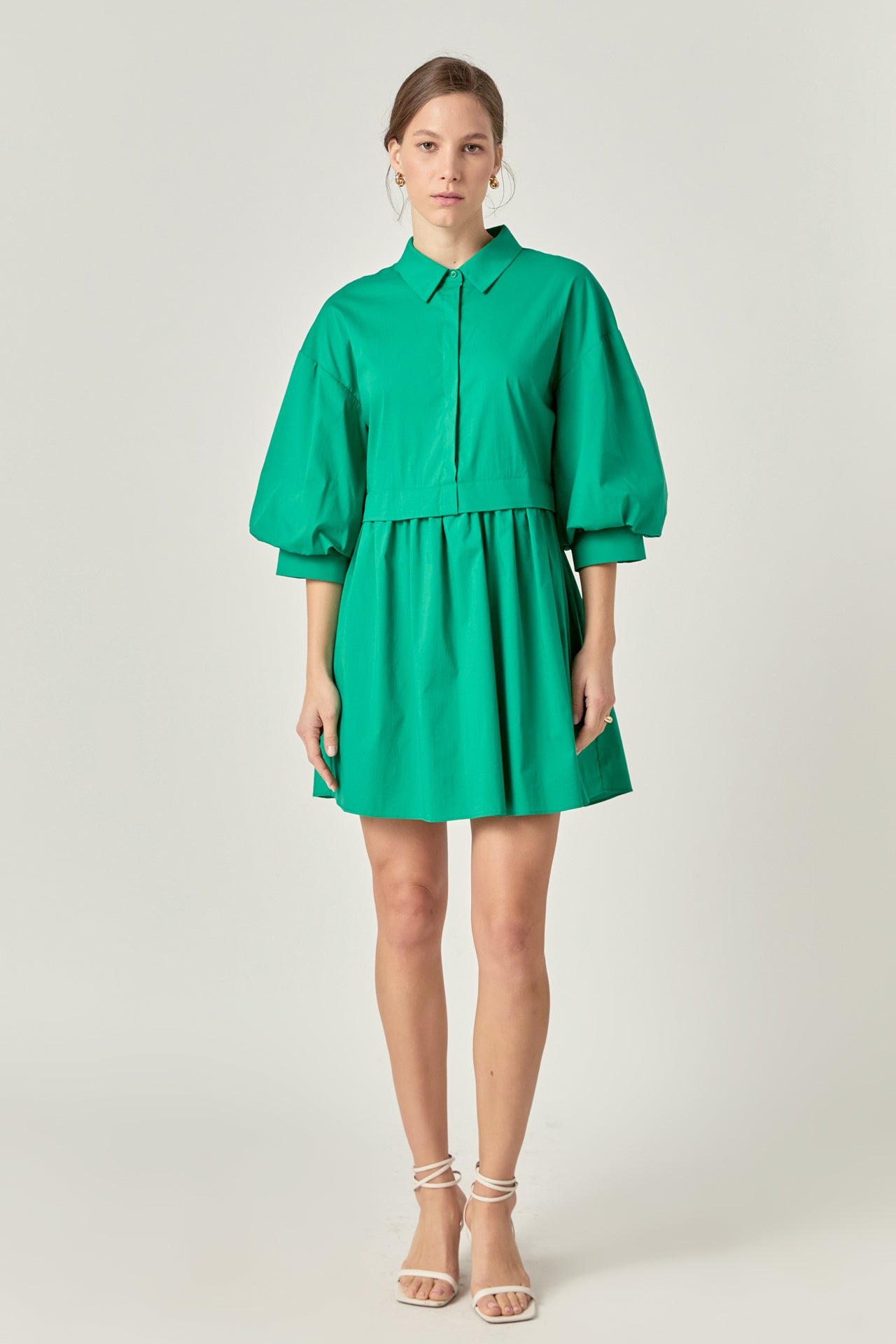 Puff Sleeve Shirt Dress