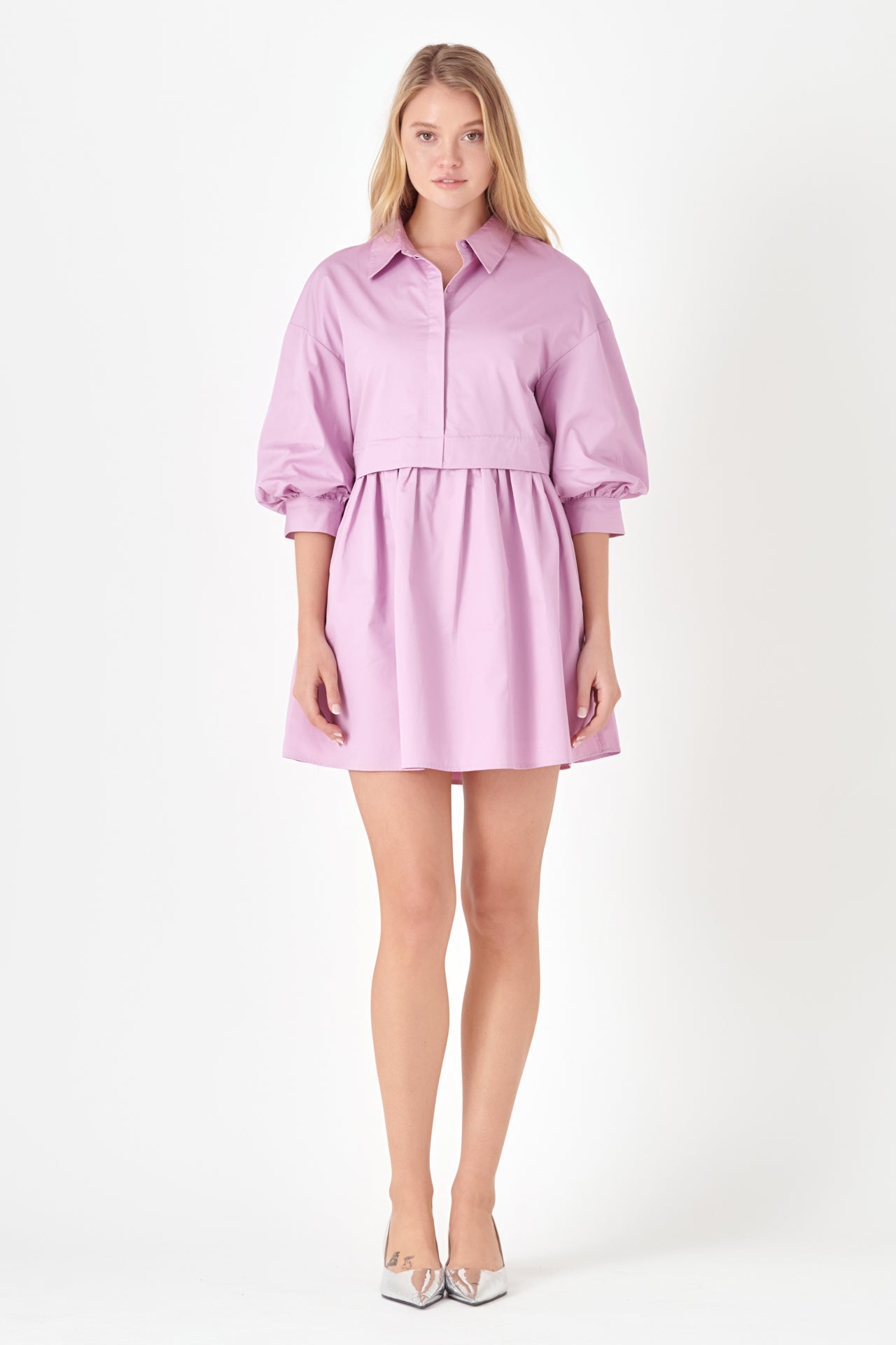 Puff Sleeve Shirt Dress