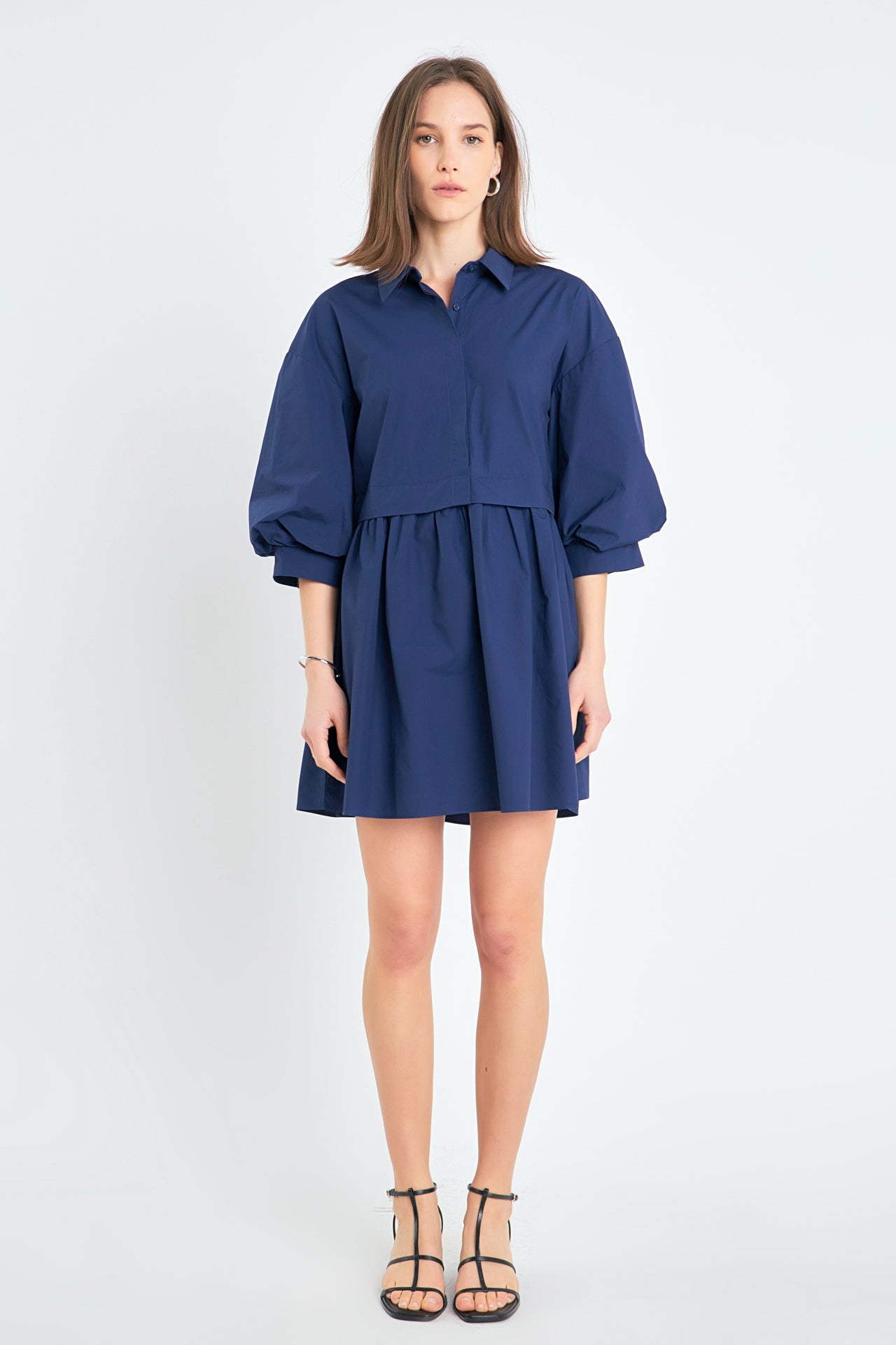 Puff Sleeve Shirt Dress – English Factory 