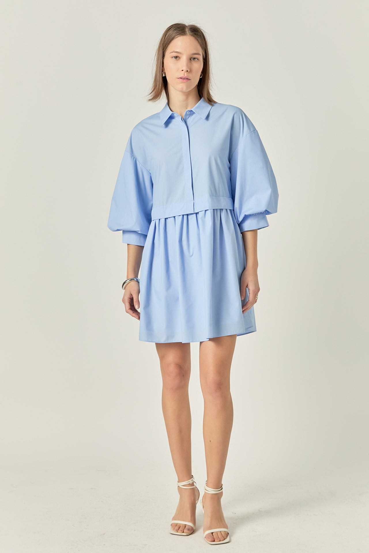 Puff Sleeve Shirt Dress