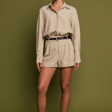 Long Sleeve Collared Romper