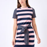 Contrast Stripe Knit Mini Dress