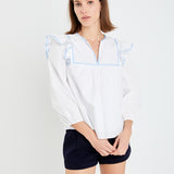 Contrast Embroidery Top