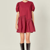 Knit Woven Mixed Dress