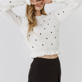 Dot Embroidery Sweater